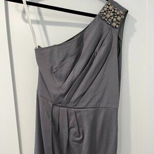 Shoshanna Grey One-Shoulder Mini Dress